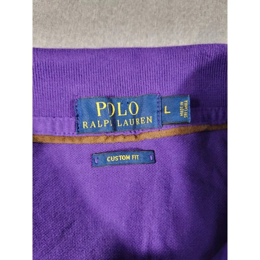 Polo Ralph Lauren Custom Fit Purple Big Riders Logo Mens‎ Large Short Sleeve